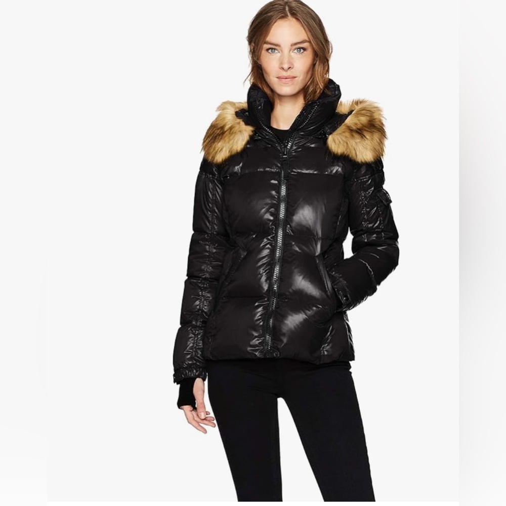 S13/NYC Kylie Gloss Hooded Down Puffer Jacket